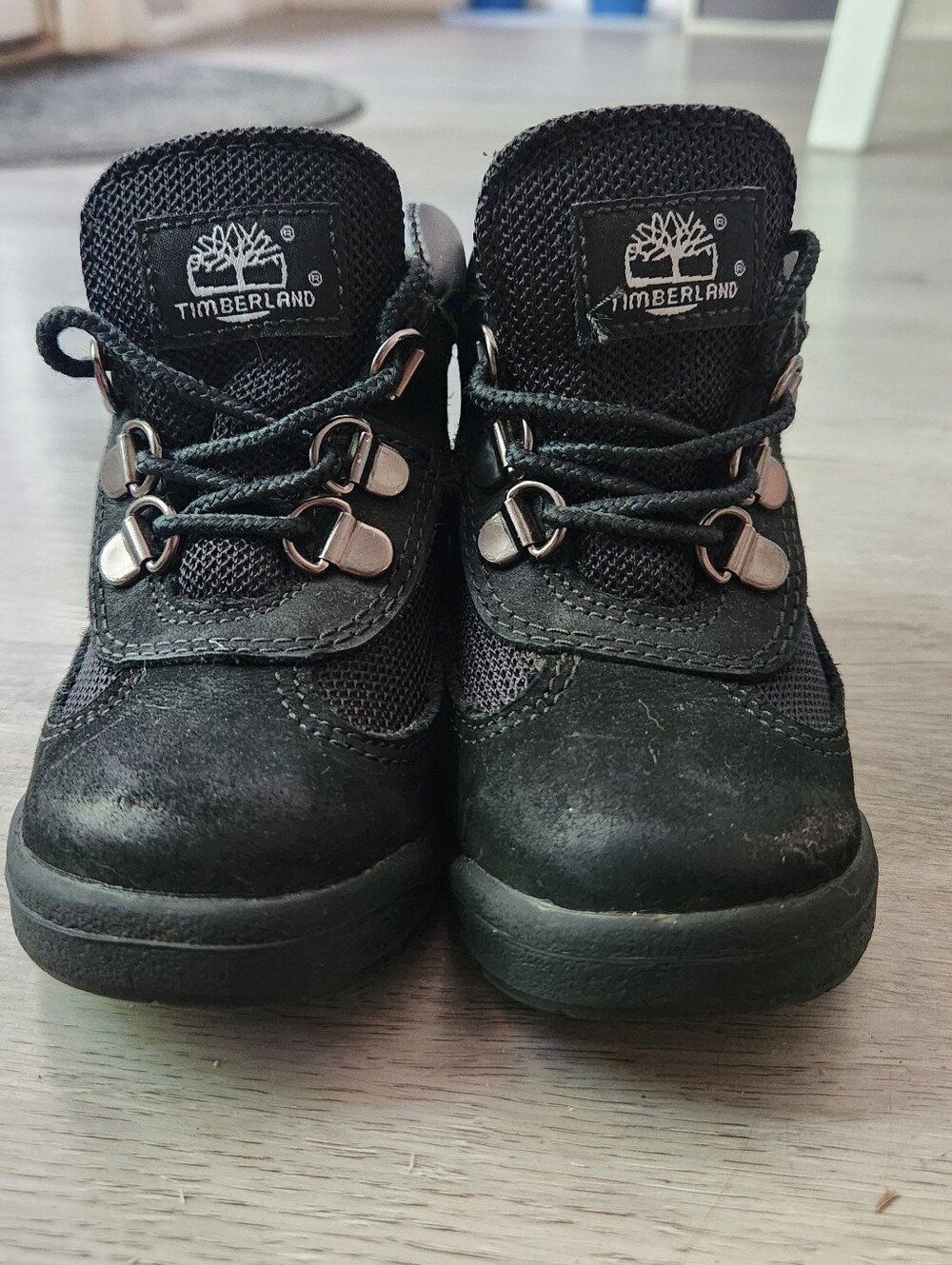 Timberland field boots black leather toddler size 8